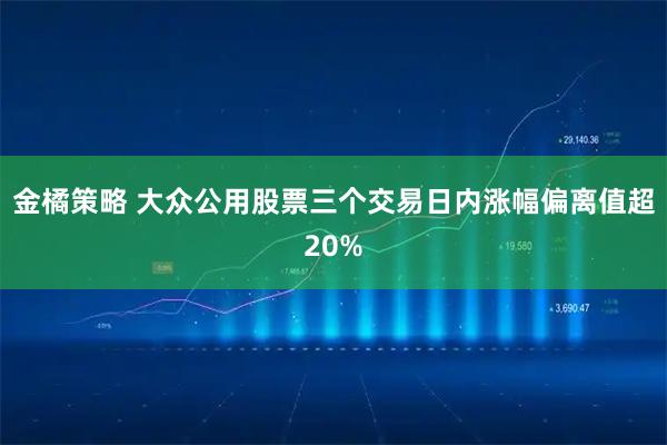 金橘策略 大众公用股票三个交易日内涨幅偏离值超20%