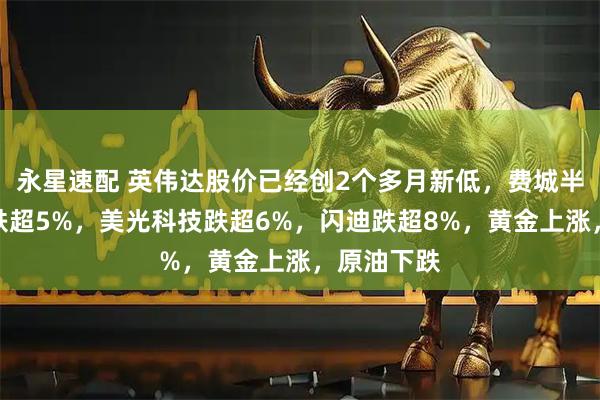 永星速配 英伟达股价已经创2个多月新低，费城半导体指数跌超5%，美光科技跌超6%，闪迪跌超8%，黄金上涨，原油下跌